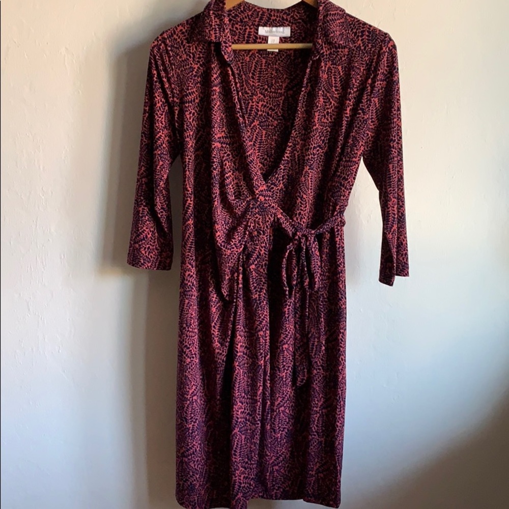Motherhood Maternity Printed Wrap Dress Small